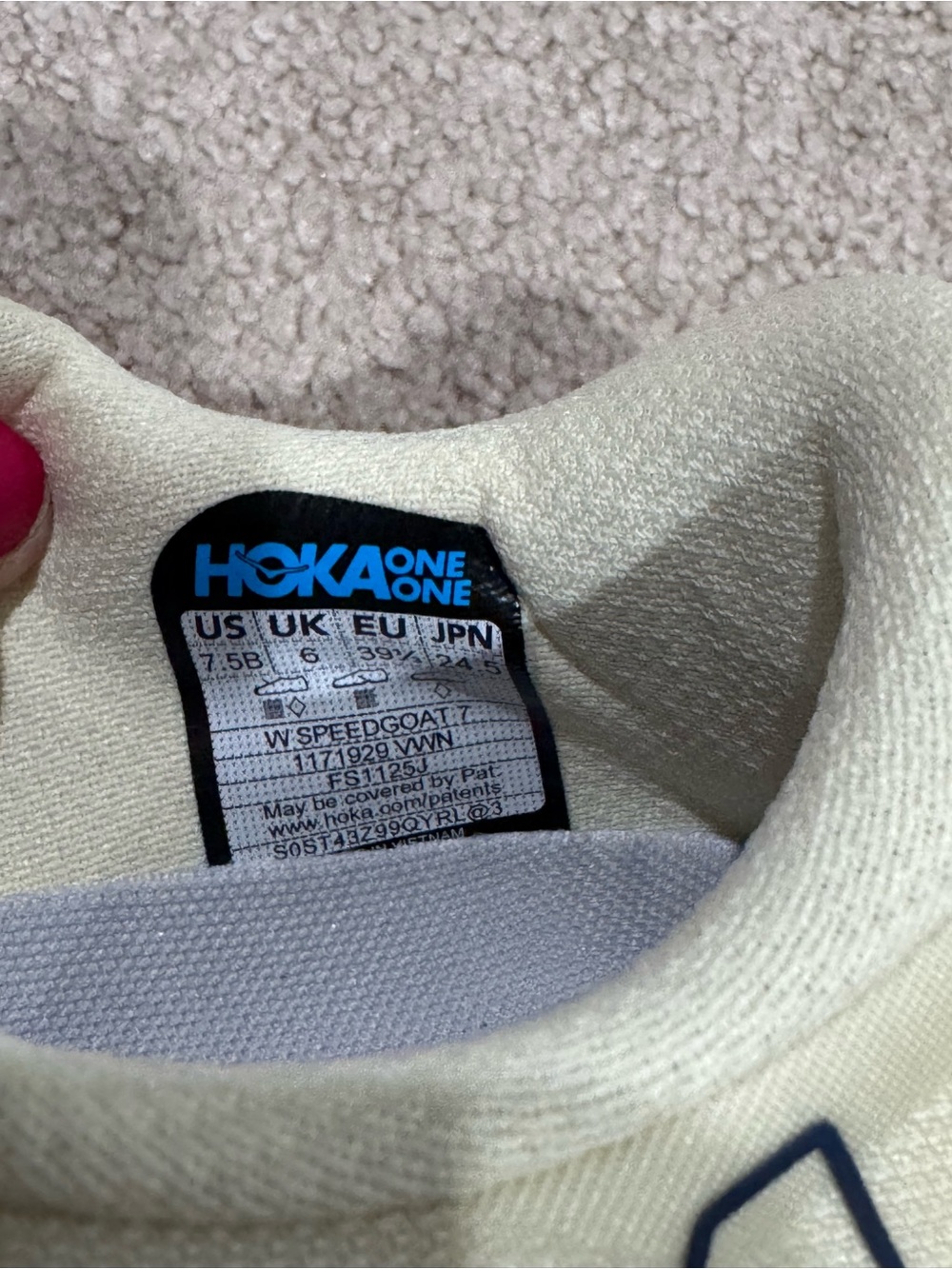 Hoka Speedgoat 7 Cream and Coral Trail Sneakers - Picture 6 of 14